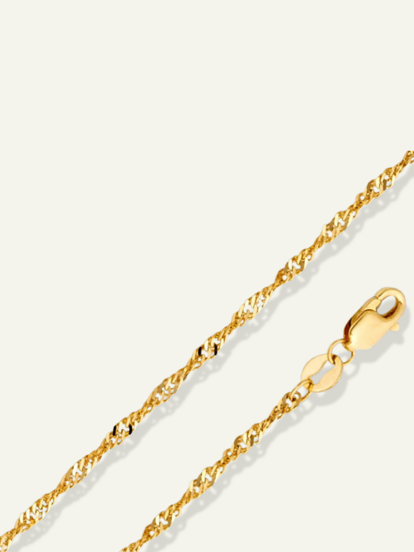 diamond cut 10K Singapore Chain Necklace, 10K Singapore Chain Necklace, solid gold for women, gift for her, mothersday goldd gift, goldnboys, goldnboys.com, 1.8mm 10K Singapore Chain Necklace, real gold necklace