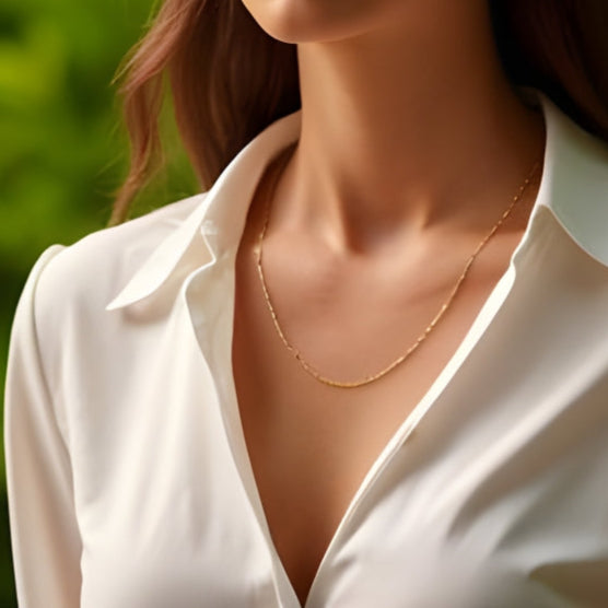 diamond cut 10K Singapore Chain Necklace, 10K Singapore Chain Necklace, solid gold for women, gift for her, mothersday goldd gift, goldnboys, goldnboys.com, 1.8mm 10K Singapore Chain Necklace, real gold necklace