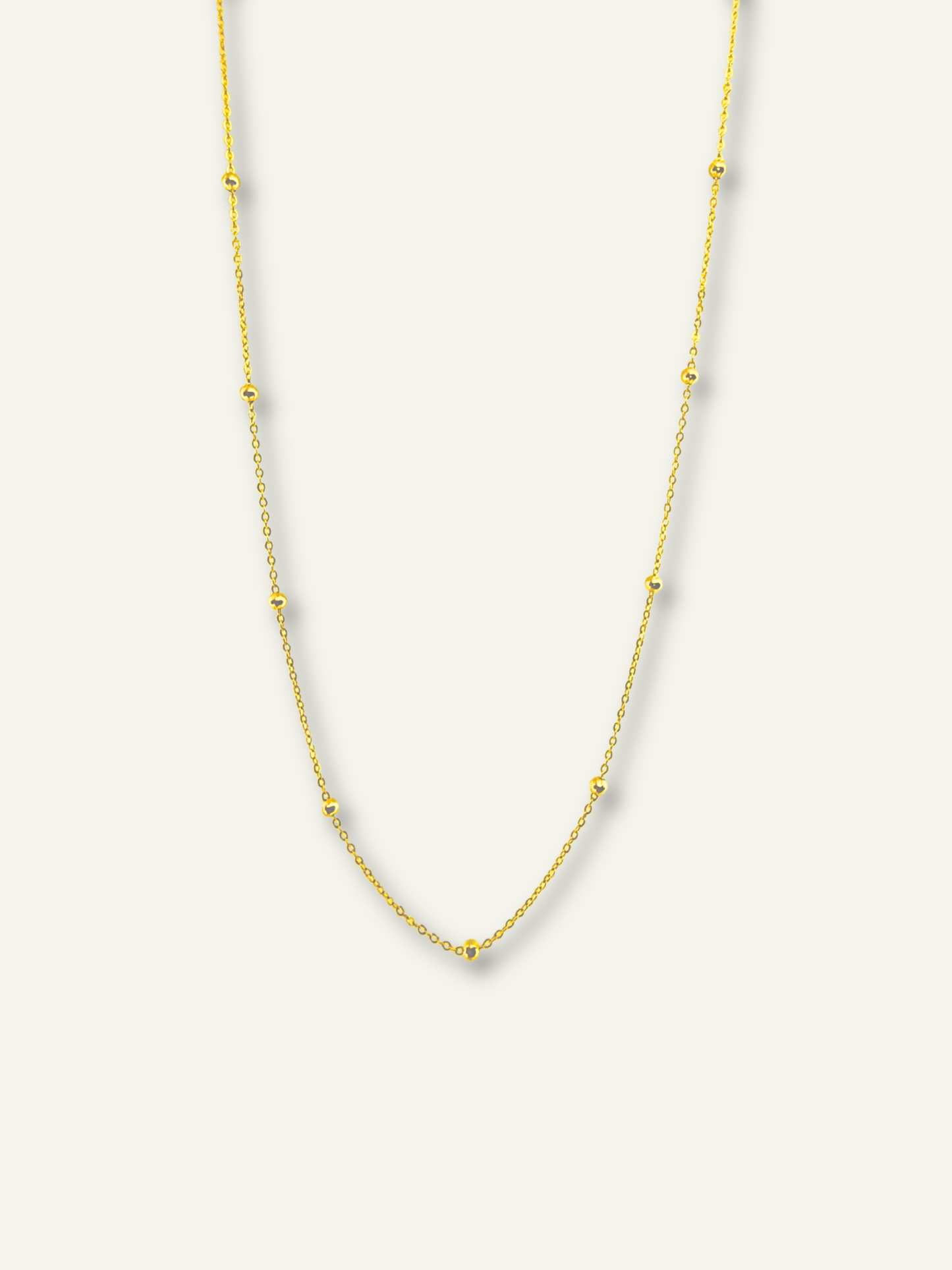 10k bead station chain necklace for women, real gold chain women, goldnboys