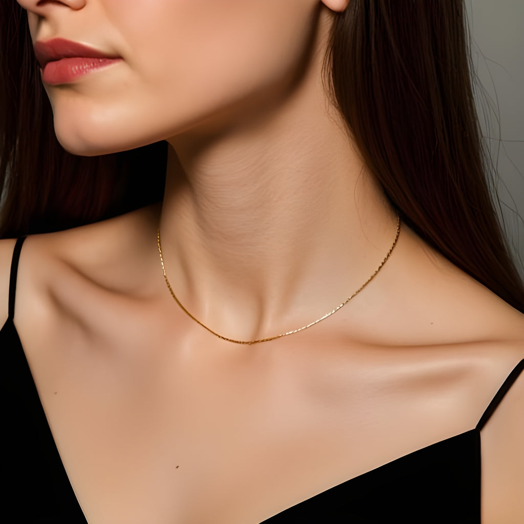 10k boston link Chain Necklace goldnboys real gold jewelry solid gold jewelry goldnboys,com 1mm boston link chain jewelry for women dainty jewelry