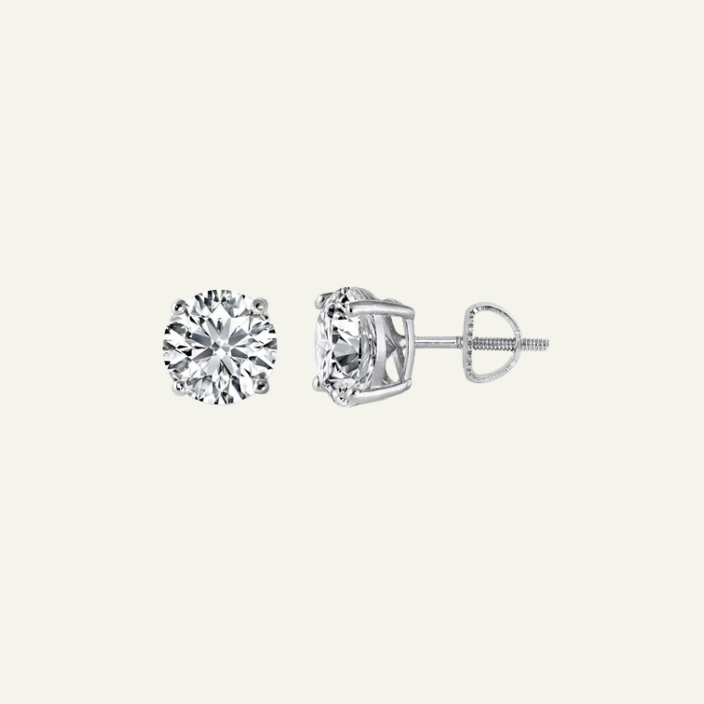 Silver Lab Created Diamond Studs