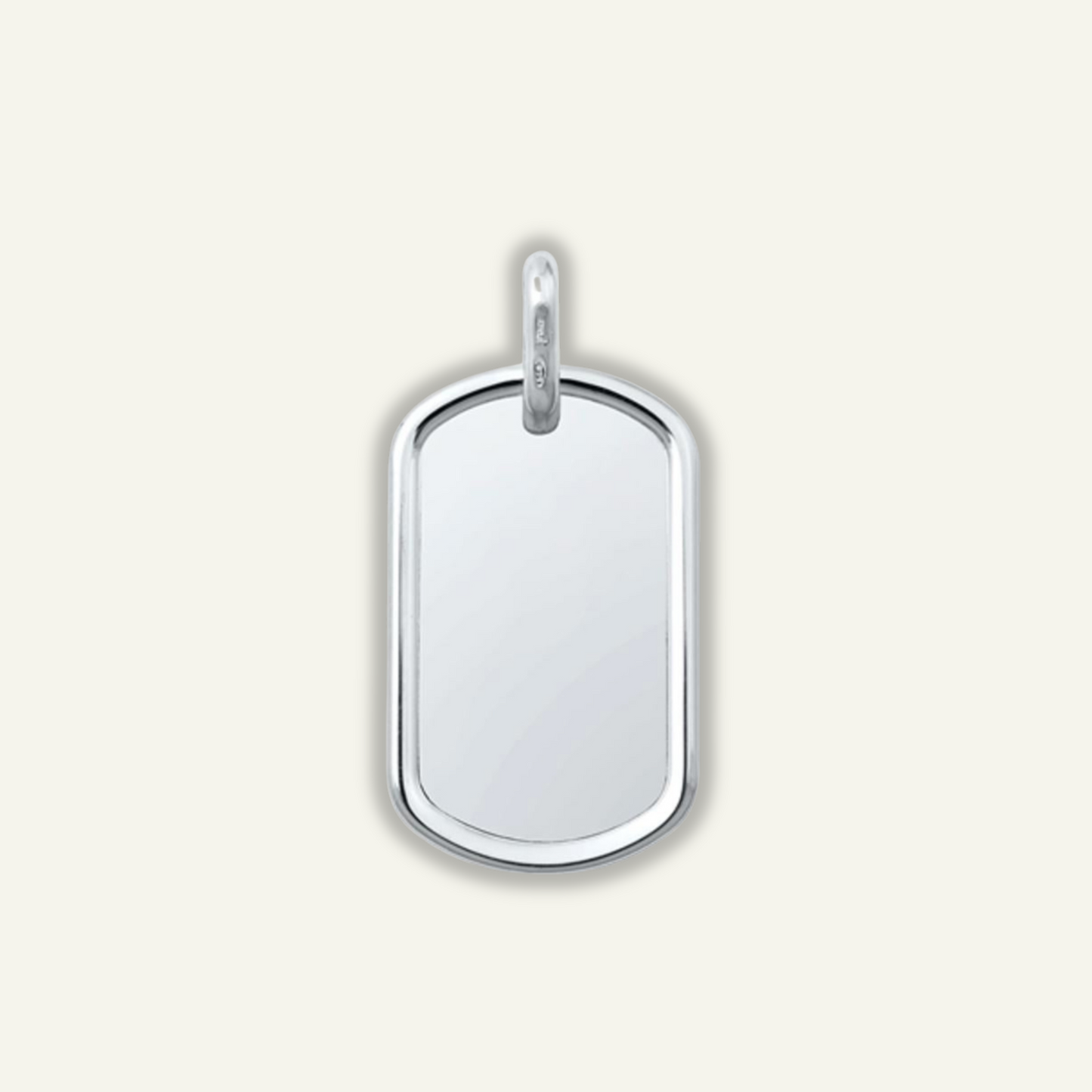 Silver dog tag pendant on chain, polished finish, minimalist men’s jewelry, goldnboys, silver pendant, 925 silver pendant