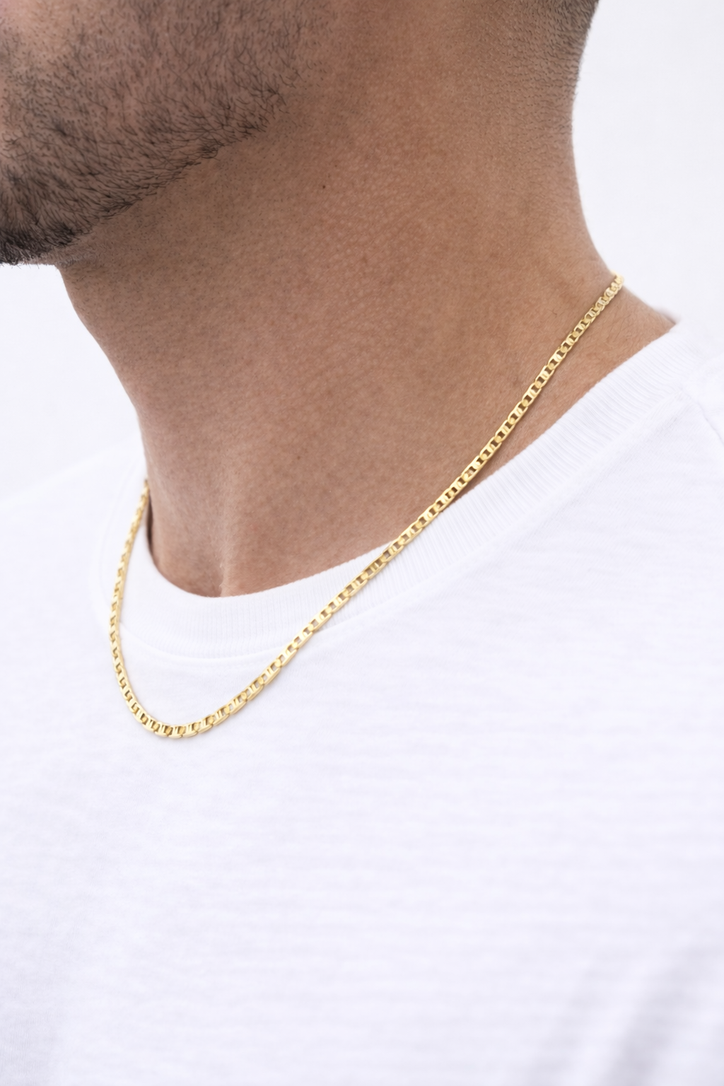 14k Yellow Gold Flat Mariner Chain