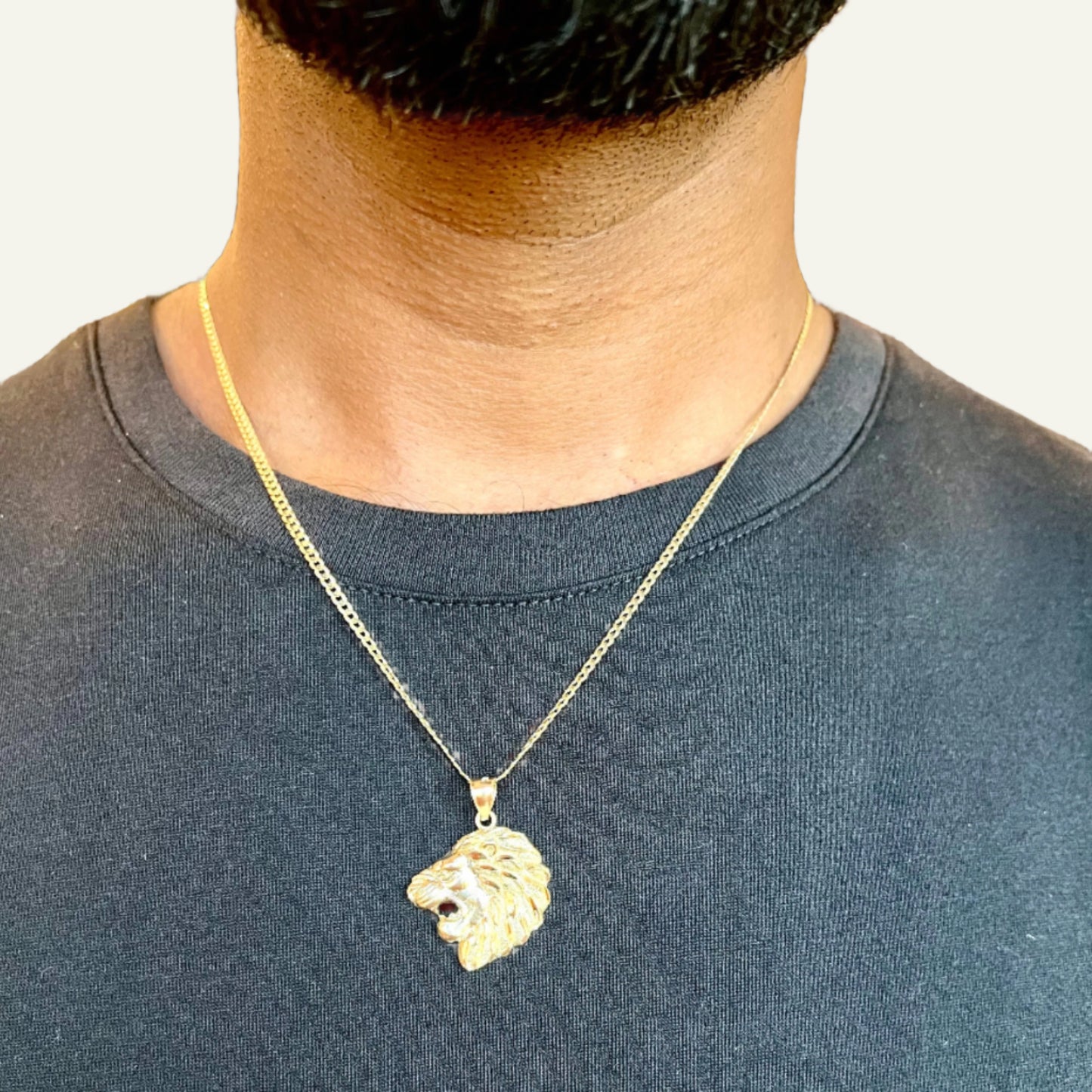 10k Yellow Gold Lion Head Pendant