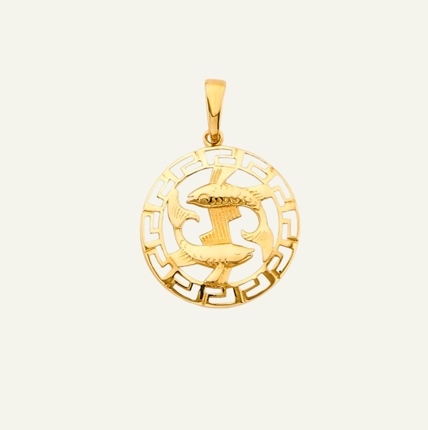 14K Pisces Zodiac Sign Pendant, goldnboys, real gold jewelry, 14k gold zodiac pendant, unique zodiac pendant, solid gold pendants, yellow gold pendant, yellow gold zodiac pendant, 14k gold round pendant, real gold unreal prices.