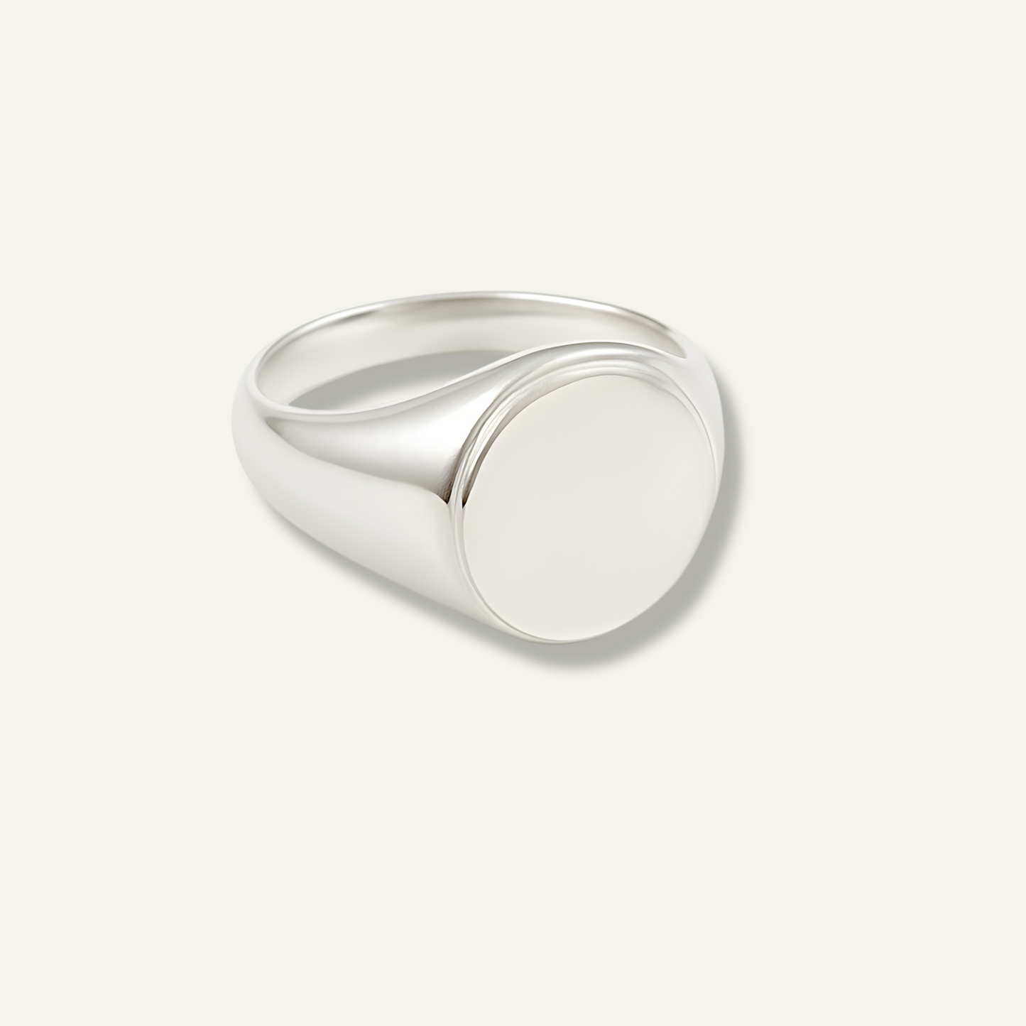 Silver Round Signet Ring for men, Silver Round Signet Ring for women, goldnboys, Round Engravable Surface Class Ring
