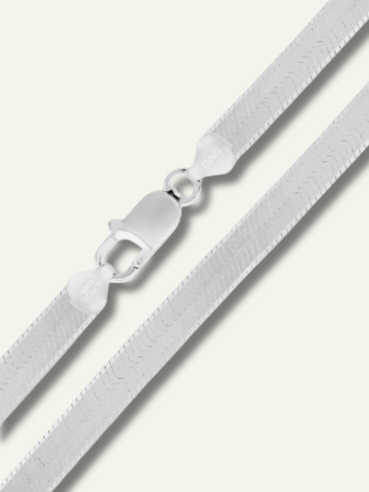 Sterling Silver Herringbone Chain Necklace – 3.3mm 20 inches