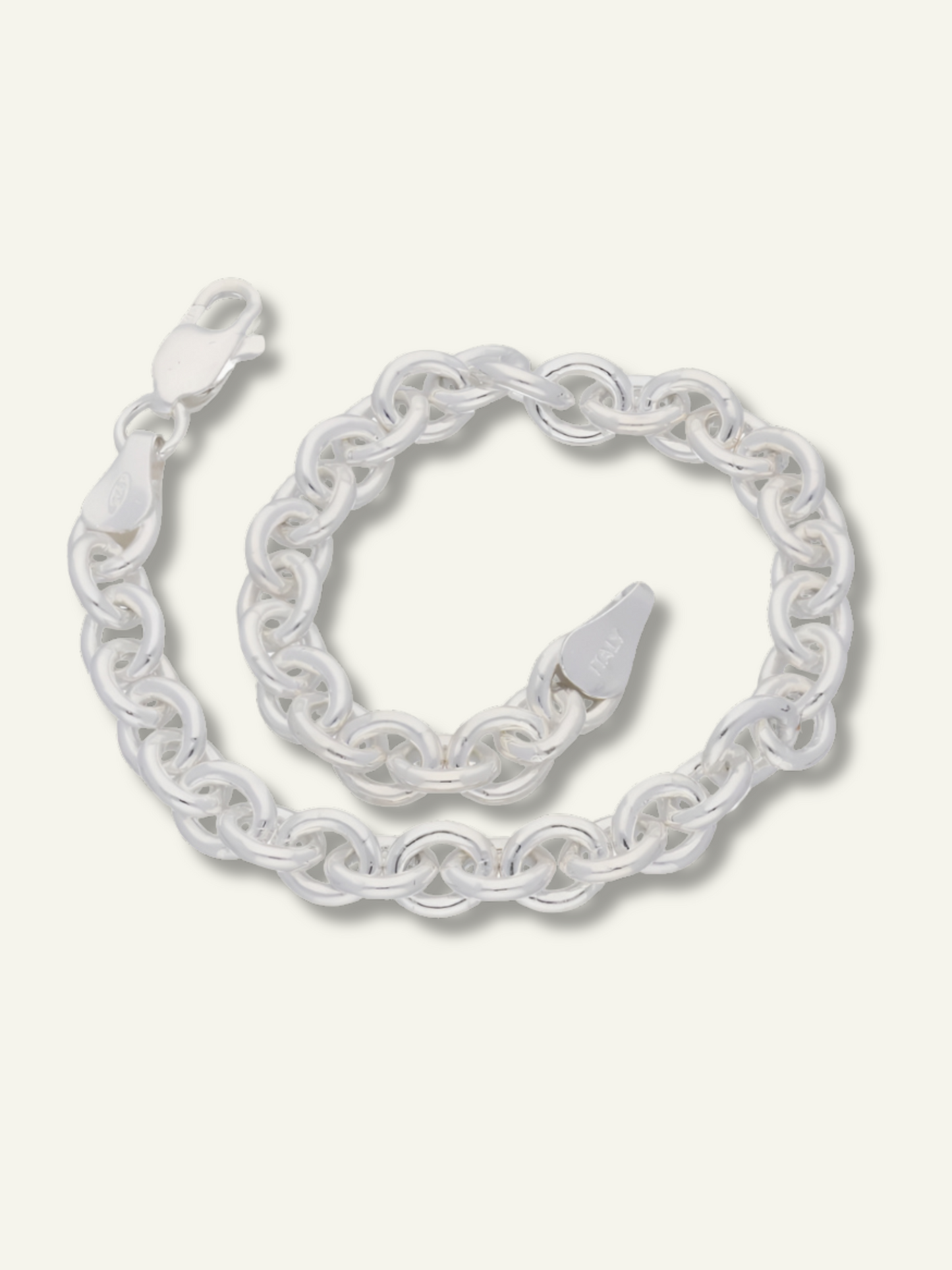 Silver Cable Link Chain Bracelet