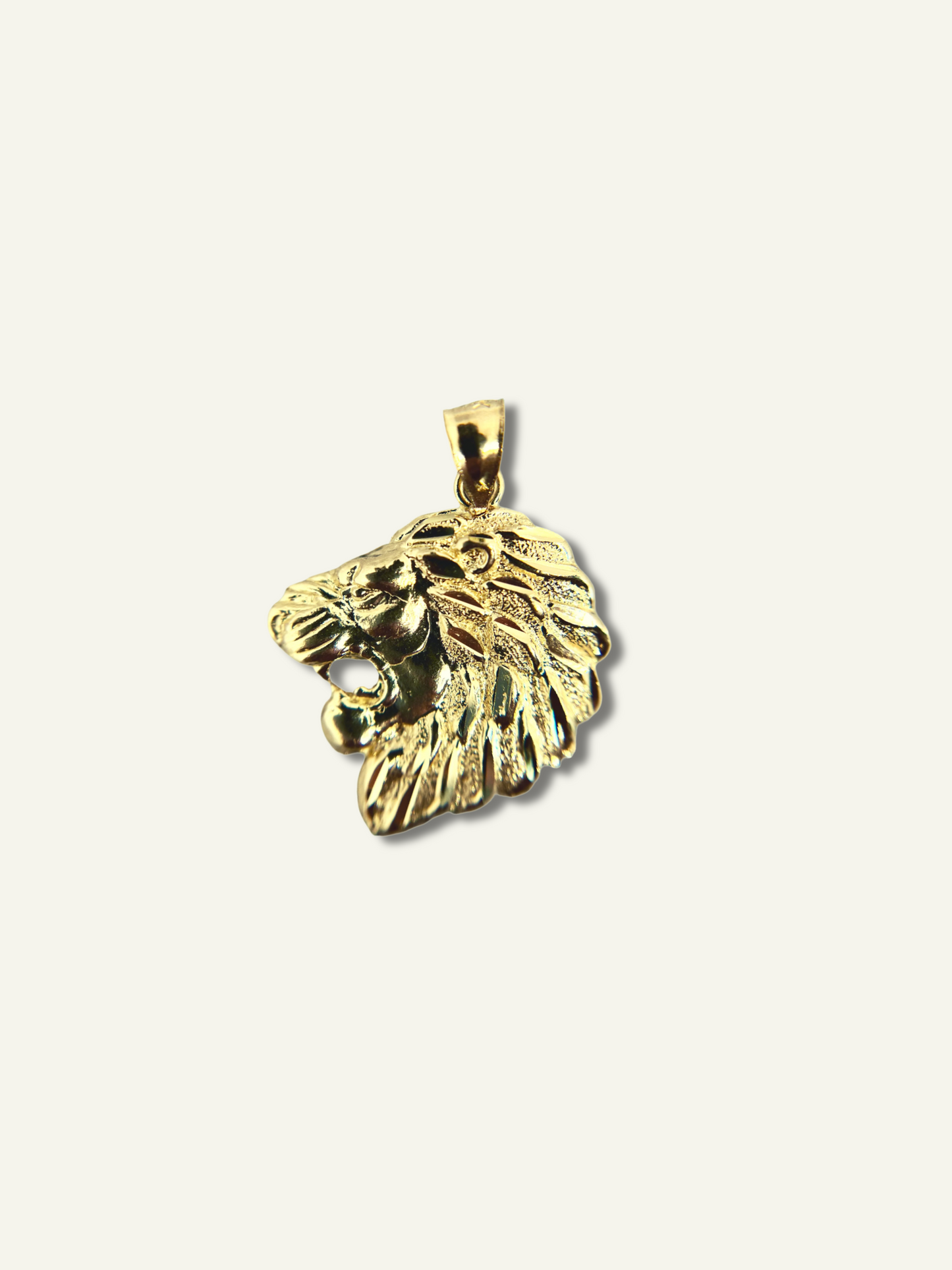 10k Yellow Gold Lion Head Pendant