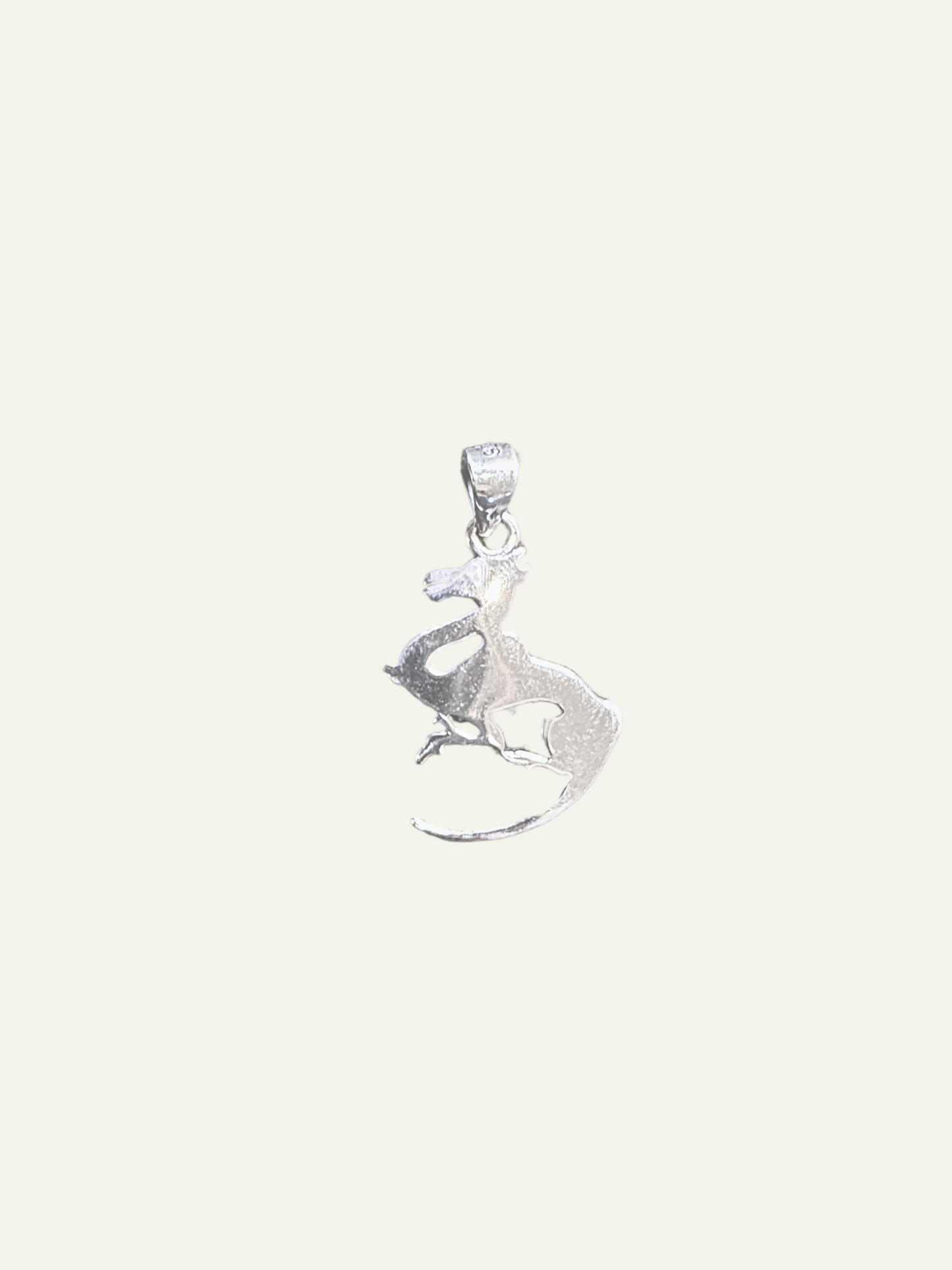Silver Oxidized Dragon Pendant