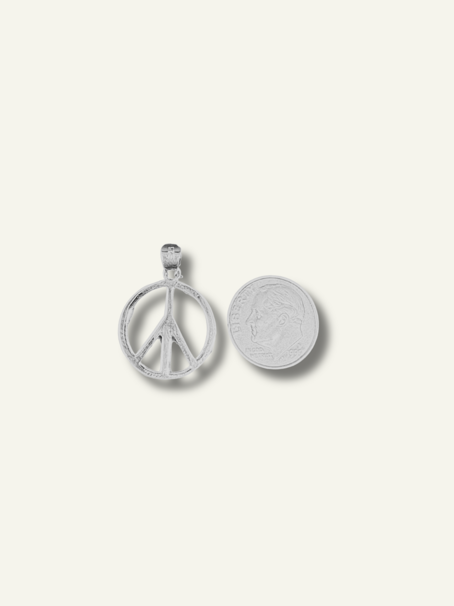 Silver Peace Sign Pendant