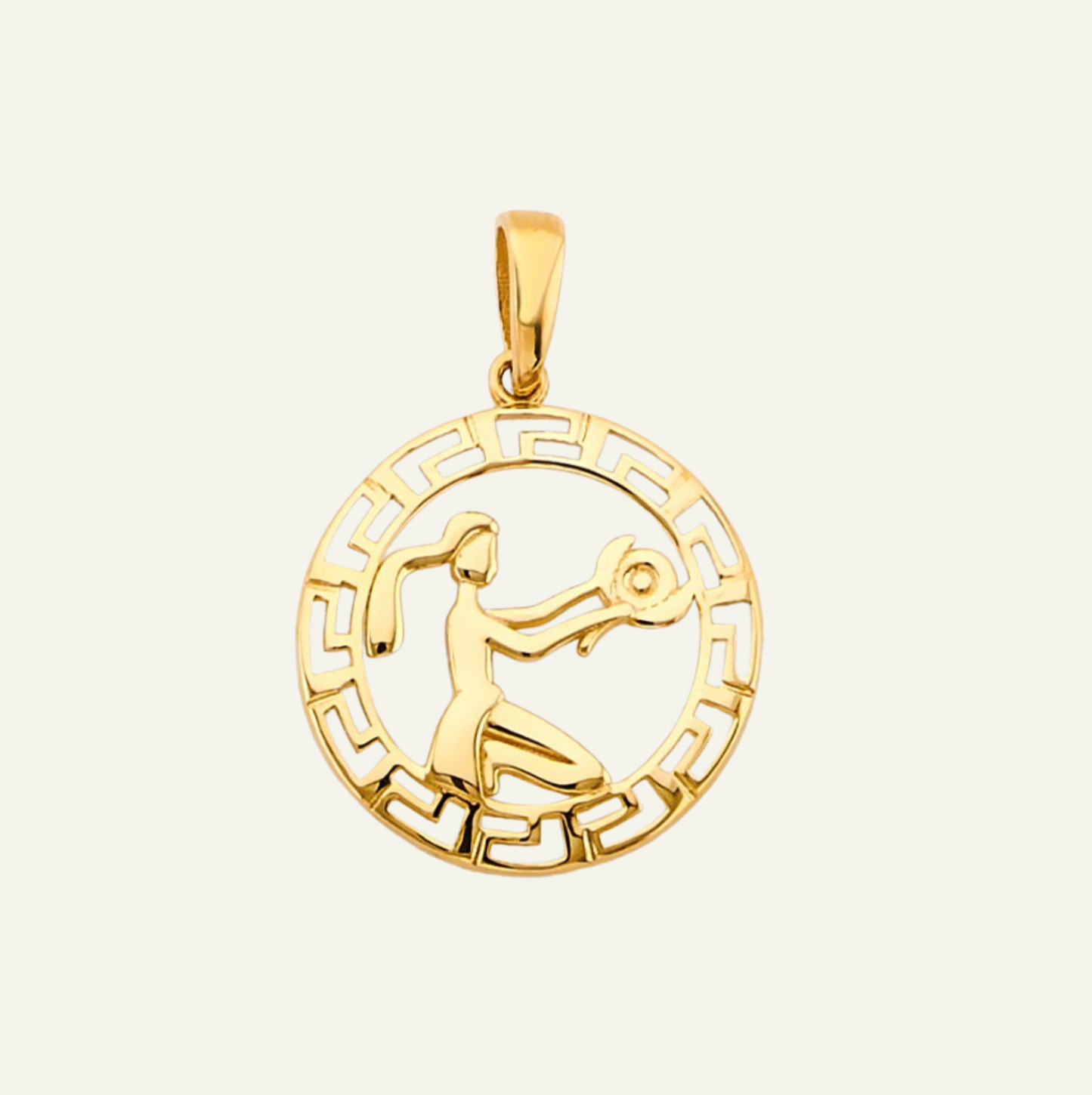 14K Virgo Zodiac Sign Pendant, goldnboys, real gold jewelry, 14k gold zodiac pendant, unique zodiac pendant, solid gold pendants, yellow gold pendant, yellow gold zodiac pendant, 14k gold round pendant, real gold unreal prices.