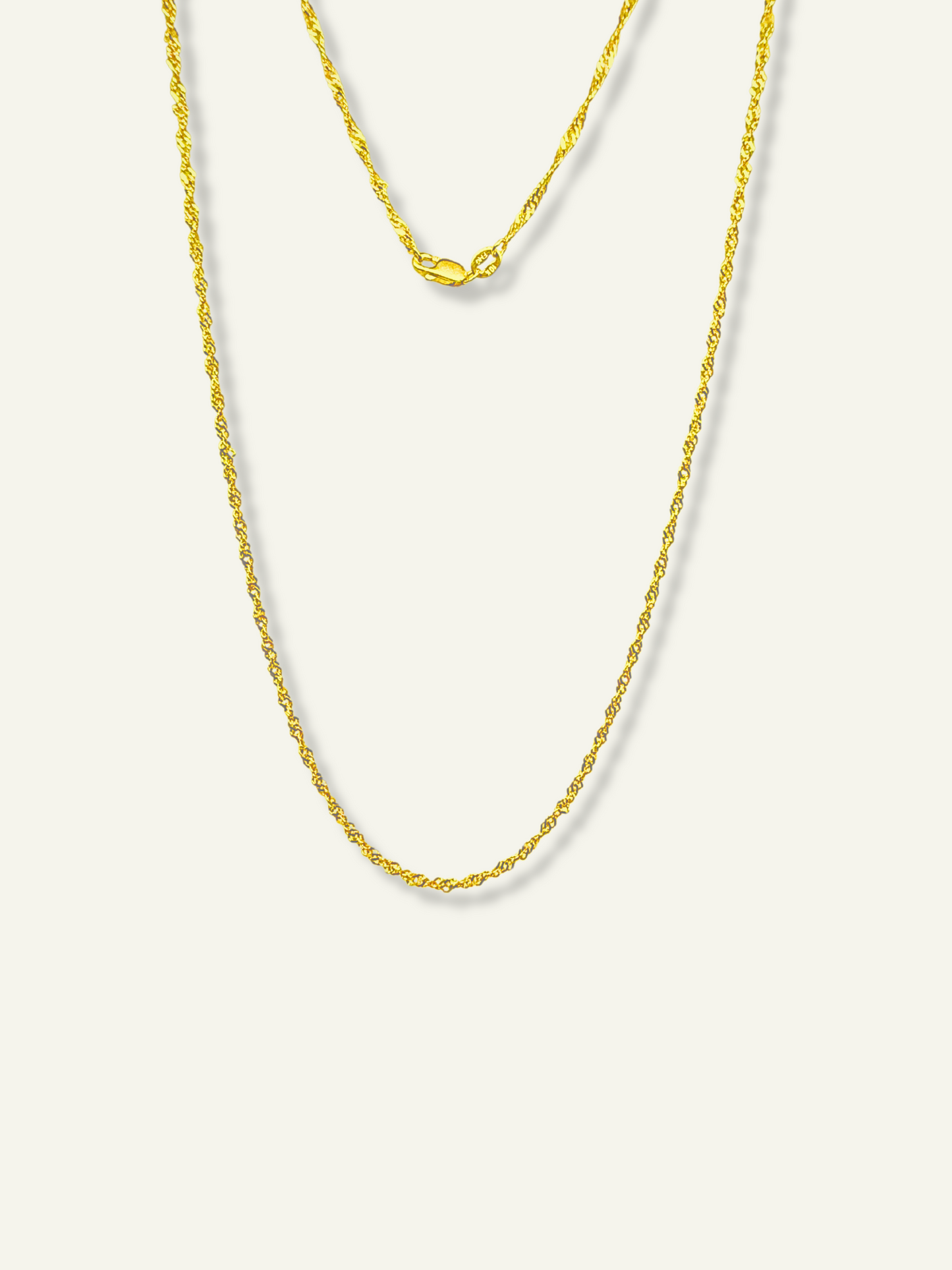 diamond cut 10K Singapore Chain Necklace, 10K Singapore Chain Necklace, solid gold for women, gift for her, mothersday goldd gift, goldnboys, goldnboys.com, 1.8mm 10K Singapore Chain Necklace, real gold necklace