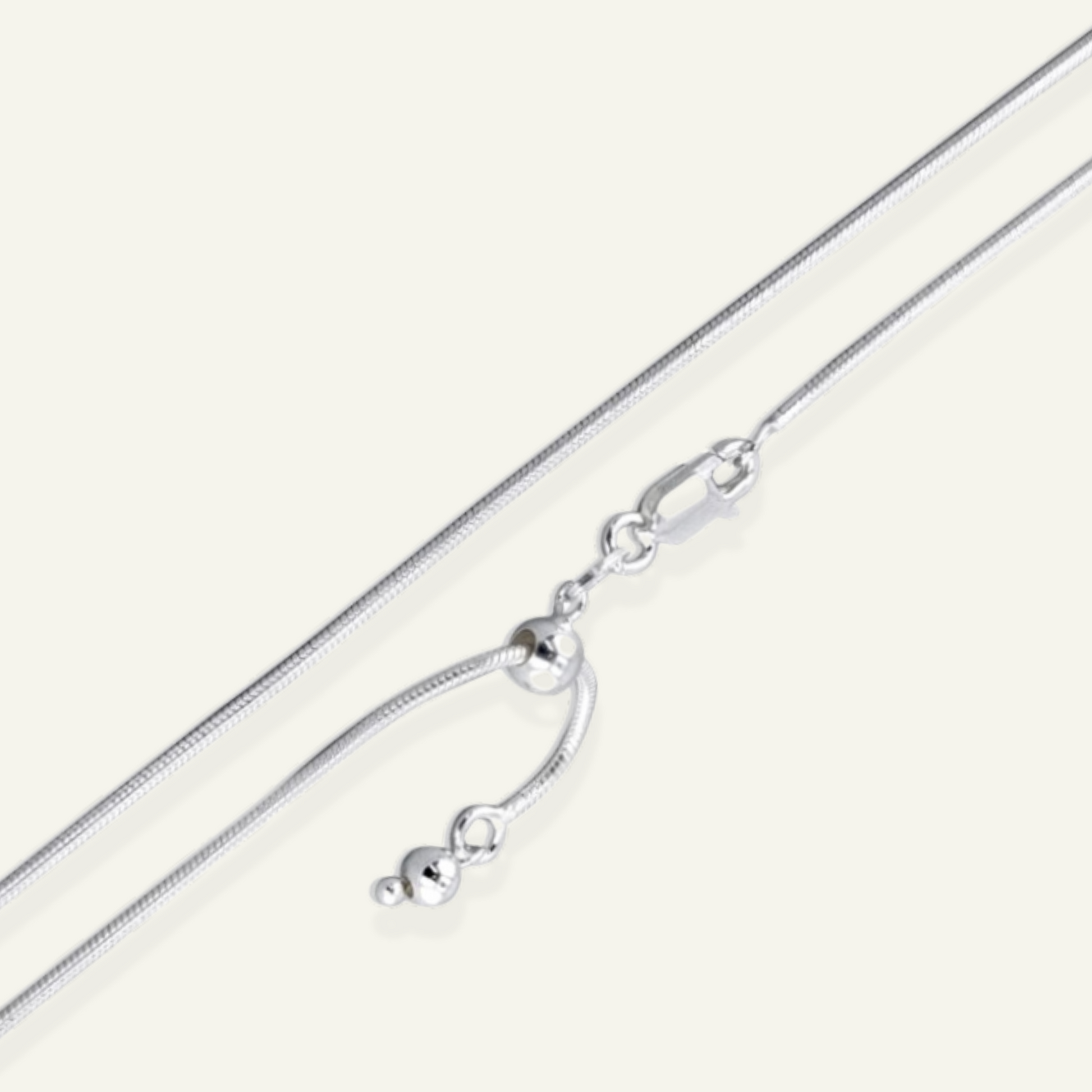 1.1mm - Sterling Silver Snake Adjustable Chain Necklace, silver chains, 925 Sterling Silver Snake Adjustable Chain Necklace, made in Italy chains, real silver chains, goldnboys, real gold unreal prices.
