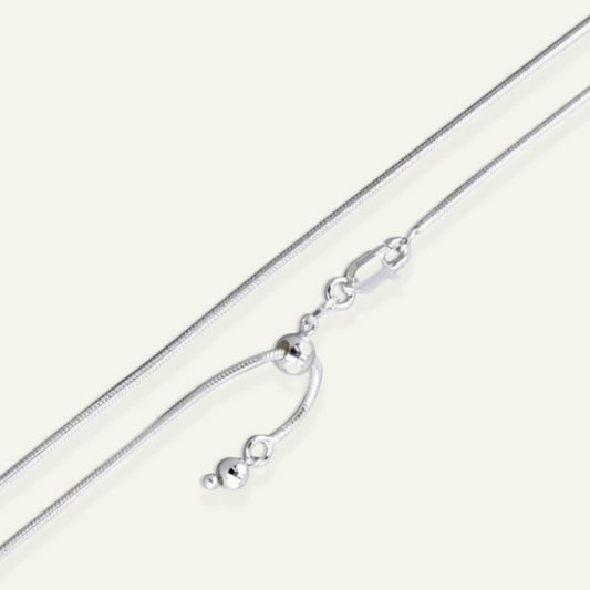 1.1mm - Sterling Silver Snake Adjustable Chain Necklace, silver chains, 925 Sterling Silver Snake Adjustable Chain Necklace, made in Italy chains, real silver chains, goldnboys, real gold unreal prices.