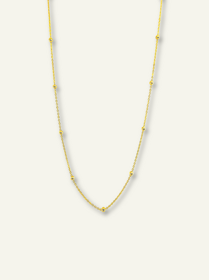 10k bead station chain necklace for women, real gold chain women, goldnboys 