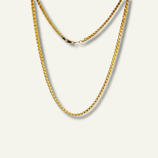 10k solid gold Byzantine Box Chain Necklace 20 inches, goldnboys.com for mens jewelry, mens jewelry, 22 inches mens chains