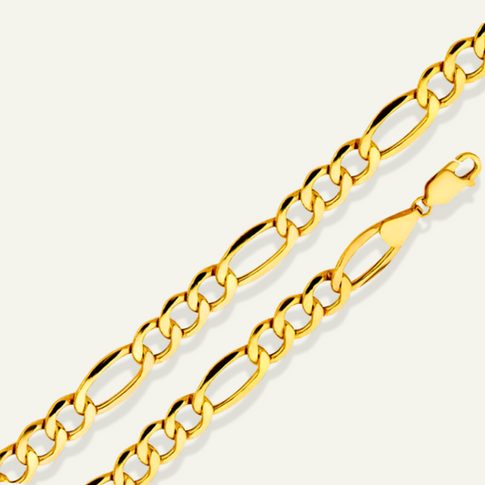 14K 8.0mm Figaro necklace, 14KY 8.3mm Hollow Figaro bracelet, 14K 7.0mm Figaro necklace, 14K 7.5mm Figaro necklace, mens necklace, 14k gold bracelet men, hollow gold bracelet for men, firgaro bracelet, unisex bracelet, goldnboys, goldnboys.com, real gold unreal prices.