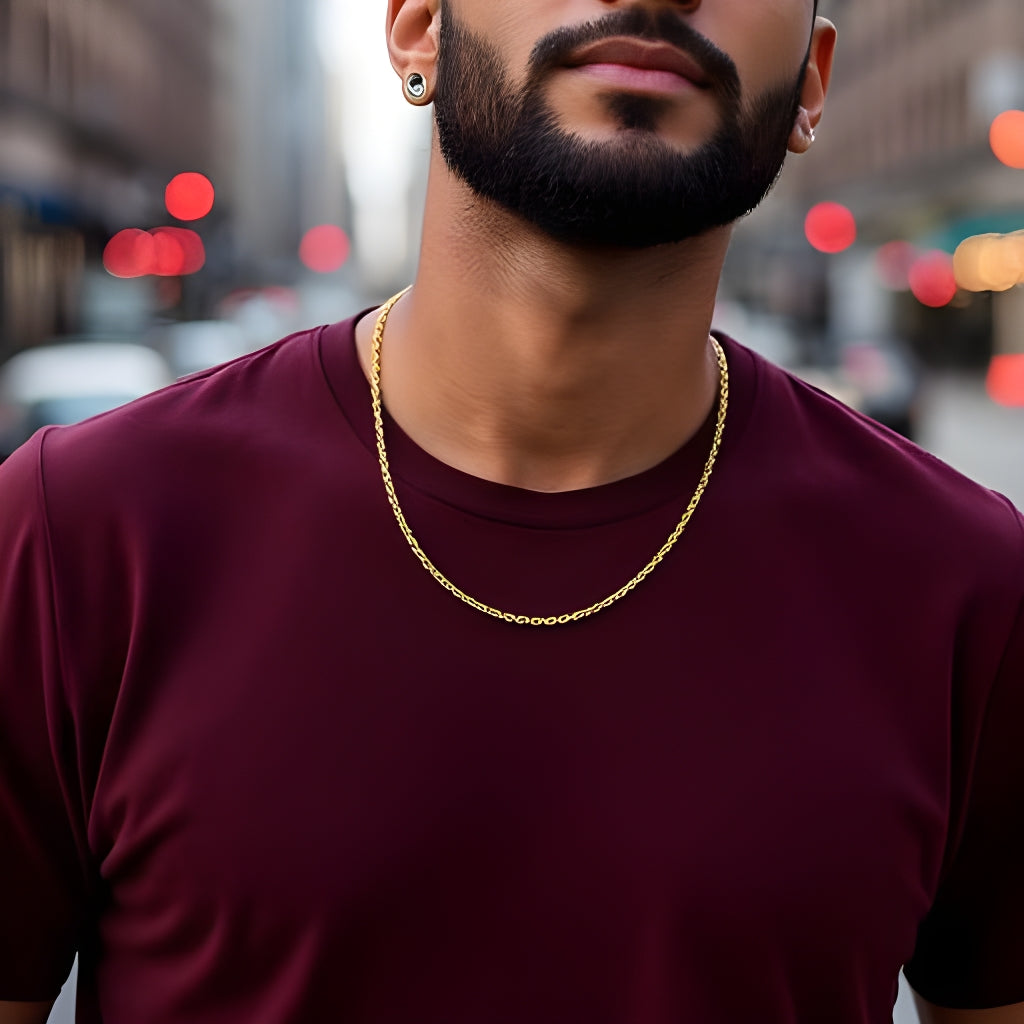 14K Gold Rolo Link Chain Necklace, Mejuri, Miami Links, Masion, 7879, mene, solid gold for men, mens jewelry, gift for hi, famous mens chains, real gold for men, real gold jewelry for men, goldnboys, goldnboys.com