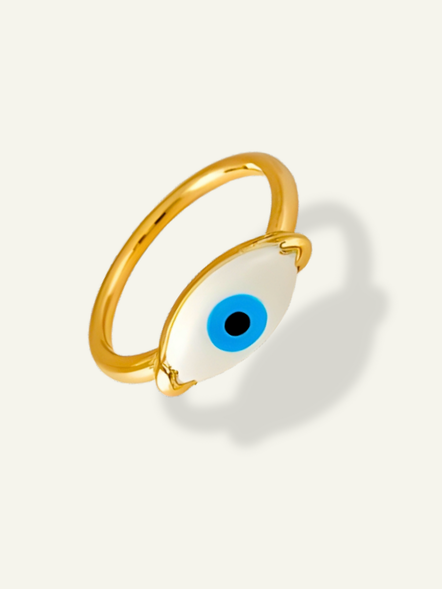 14K Yellow Gold Blue Evil Eye Ring for women, rings for her, ring for mother, rings for sister, mothers  day gift, real gold rings, 14k gold rings, dainty rings, evil aye rings, thin blue evil eye ring, goldnboys, goldnboys.com.