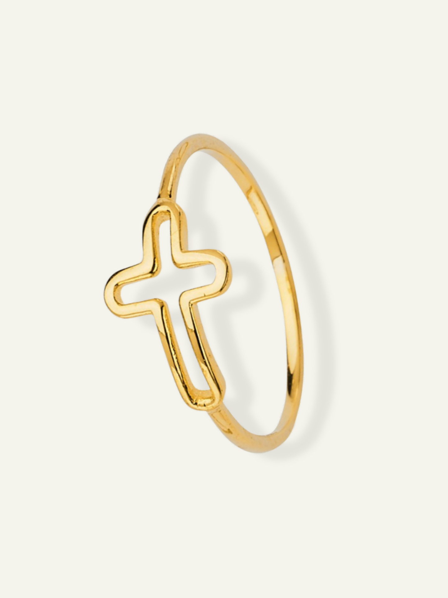 14K Yellow Gold Cross Ring, religious rings, rings for him, rings for father, rings for brother, fathers day gift, real gold rings, 14k gold rings, dainty rings, cross rings, thin cross ring, goldnboys, goldnboys.com, gift her her, faith ring, unisex rings, yellow gold rings,.
