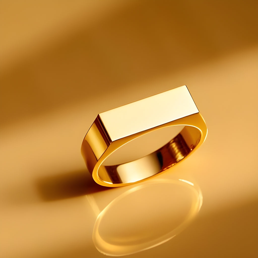 14K Yellow Gold Men's Rectangle Signet Ring, rings for men, signet rings for men, real gold rings for men, mens rings, 14 gold rings, goldnboys, goldnboys.com, mens fashion, jewelry, unisex rings