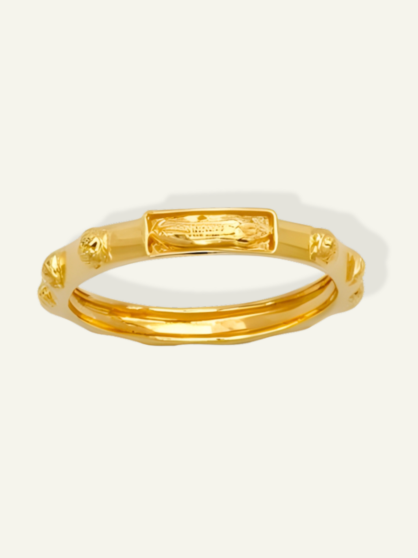 14K Yellow Gold Rosary Eternity band, religious rings, rings for him, rings for father, rings for brother, fathers day gift, real gold rings, 14k gold rings, dainty rings, cross rings, thin cross ring, goldnboys, goldnboys.com, gift her her, faith ring, unisex rings, yellow gold rings, Virgin Mary ring.