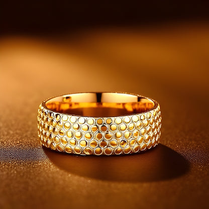 14K Yellow Gold Wedding Band, 14K Yellow Gold Diamond Cut Wedding Band, wedding band for men, ring for husband, stylish band for man, stylish wedding band for man