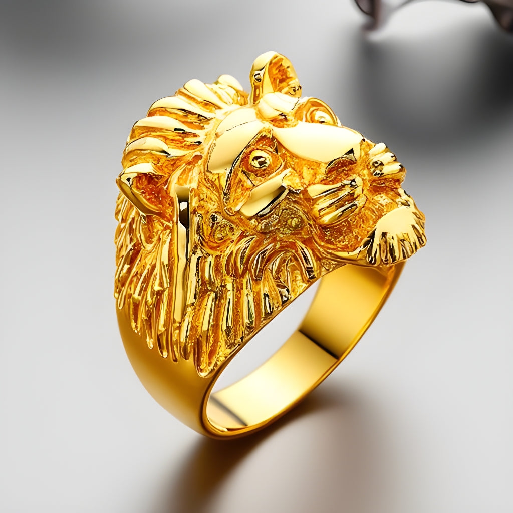 14k mens lion ring, mens gold rings, solid gold rings for men, goldnboys, goldnboys.com, unique rings for men, solid gold for men, gift for him, gift ideas for men.