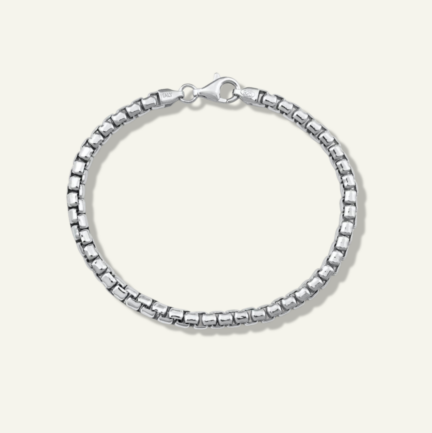4mm round box bracelet for men, round box bracelet for men, sterling silver chains for men, round box chain for women, link chain for men, goldnboys. 