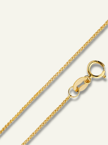 1 mm 14k Round Wheat Diamond Cut Chain Necklace 18 inches, goldnboys.com, solid old for women