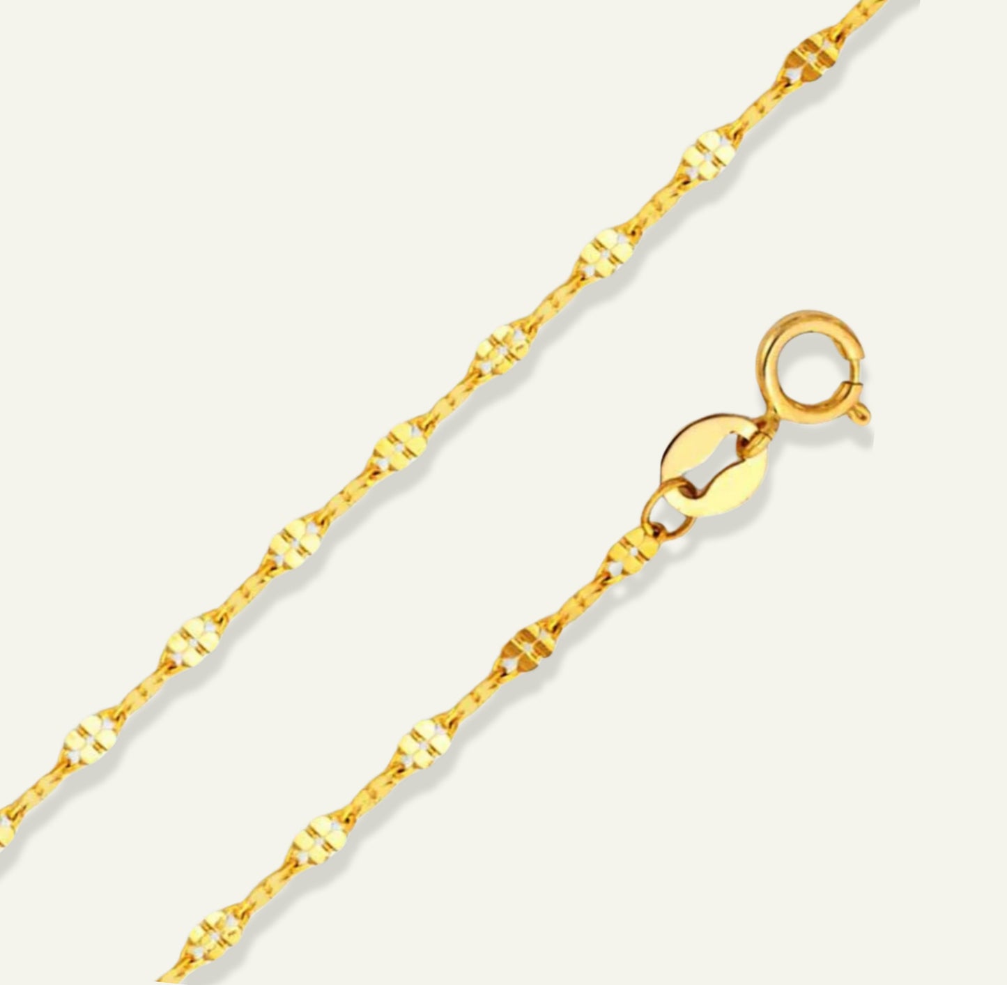 1mm 14k twisted mirror chain 18 inches necklace women, jewelry for women, real gold for women, 10k gold for women, 14k gold for women, solid gold jewelry for women
