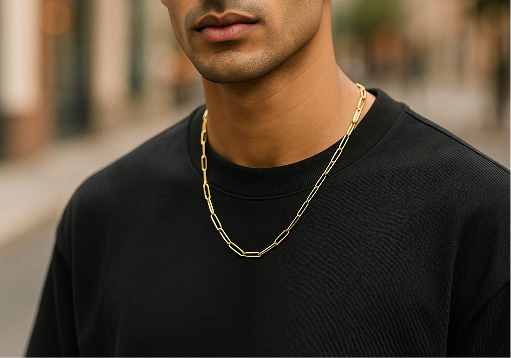 10k yellow gold paperclip chain for men, 10k gold paperclip chain for men, gold paperclip chain for men, paperclip chain for men, 2.8mm 10k yellow gold paperclip chain for men, gold chains for men, gift for him, gift ideas for husband, last minute gift for boyfriend, goldnboys, goldnboys.com.