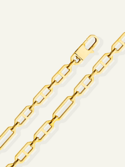 6mm 14K Mariner 3+1 Chain Bracelet for men, 6mm 14K Mariner 3+1 Chain Bracelet for women, Mariner bracelet 8 inch, goldnboys, real gold bracelet, solid gold bracelet. 