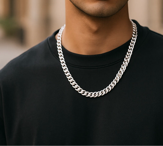 10.3mm Sterling Silver Miami Cuban Link necklace for men. 925 silver necklace for men, heavy silver necklace for men, solid miami link necklace for men, goldnboys, goldnboys.com, 10mm bracelet for men, 5.7mm Miami necklace for mem, 6.8mm miami necklace for men.