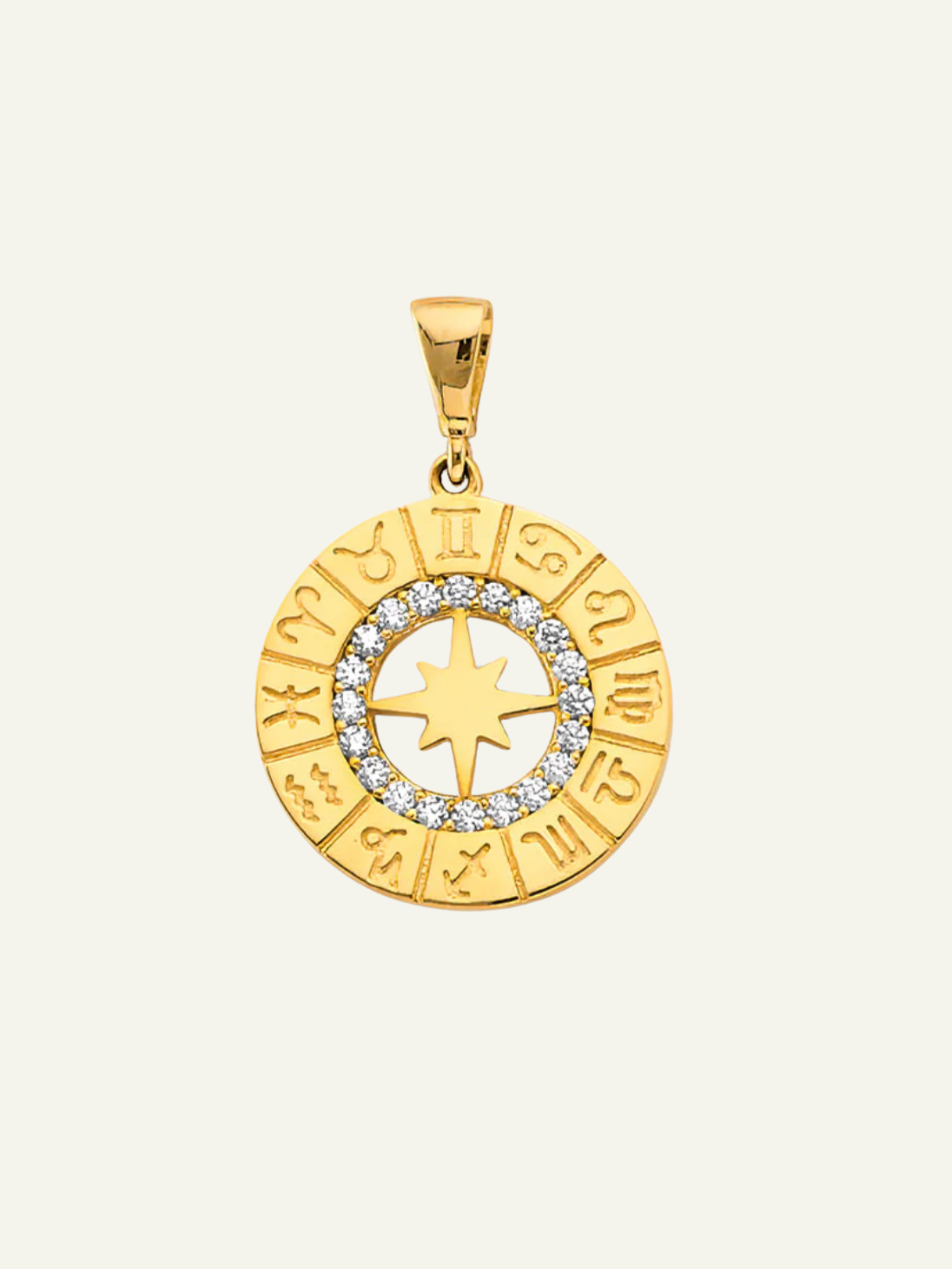 14K Two Tone Gold CZ All Zodiac Sign Pendant, goldnboys, real gold jewelry, 14k gold zodiac pendant, unique zodiac pendant, solid gold pendants, yellow gold pendant, yellow gold zodiac pendant, 14k gold round pendant, real gold unreal prices. 