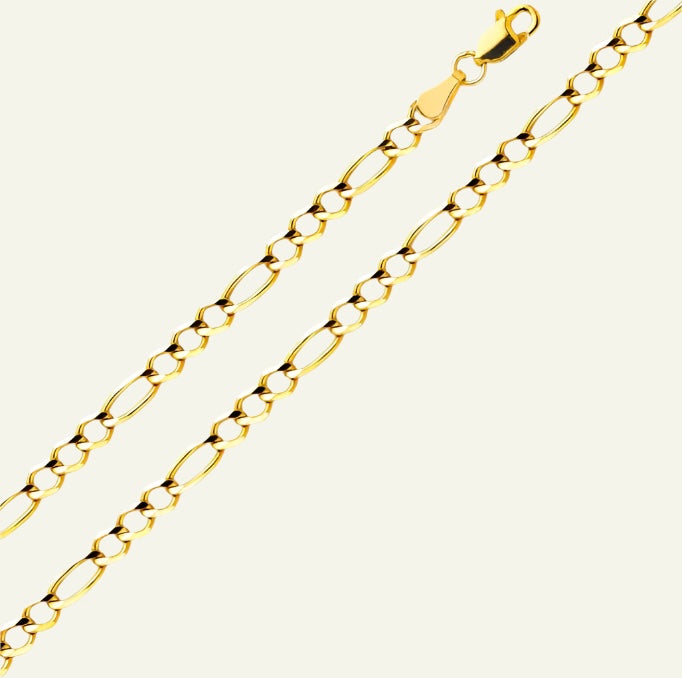 Yellow Gold Figaro Link Chain Bracelet
