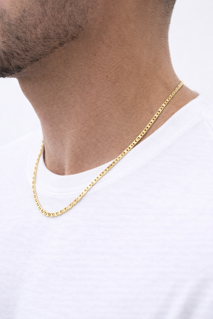 14k Yellow Gold Flat Mariner Chain
