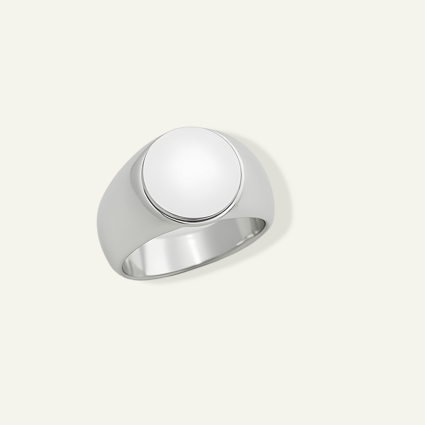 Silver Round Signet Ring for men, Silver Round Signet Ring for women, goldnboys, Round Engravable Surface Class Ring