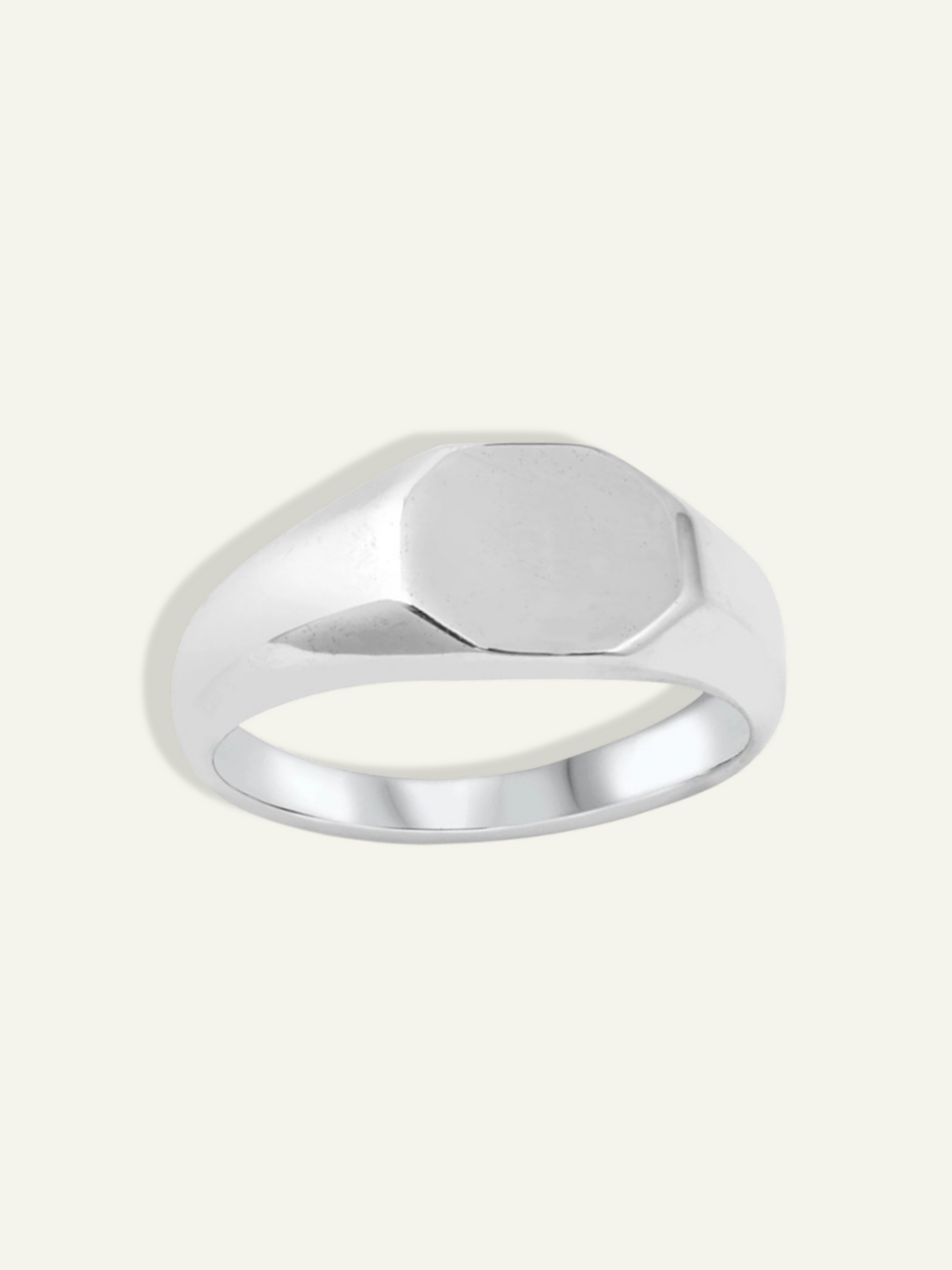 Silver octagon signet ring for men – polished minimalist statement jewelry, goldnboys, silver rings for men. 