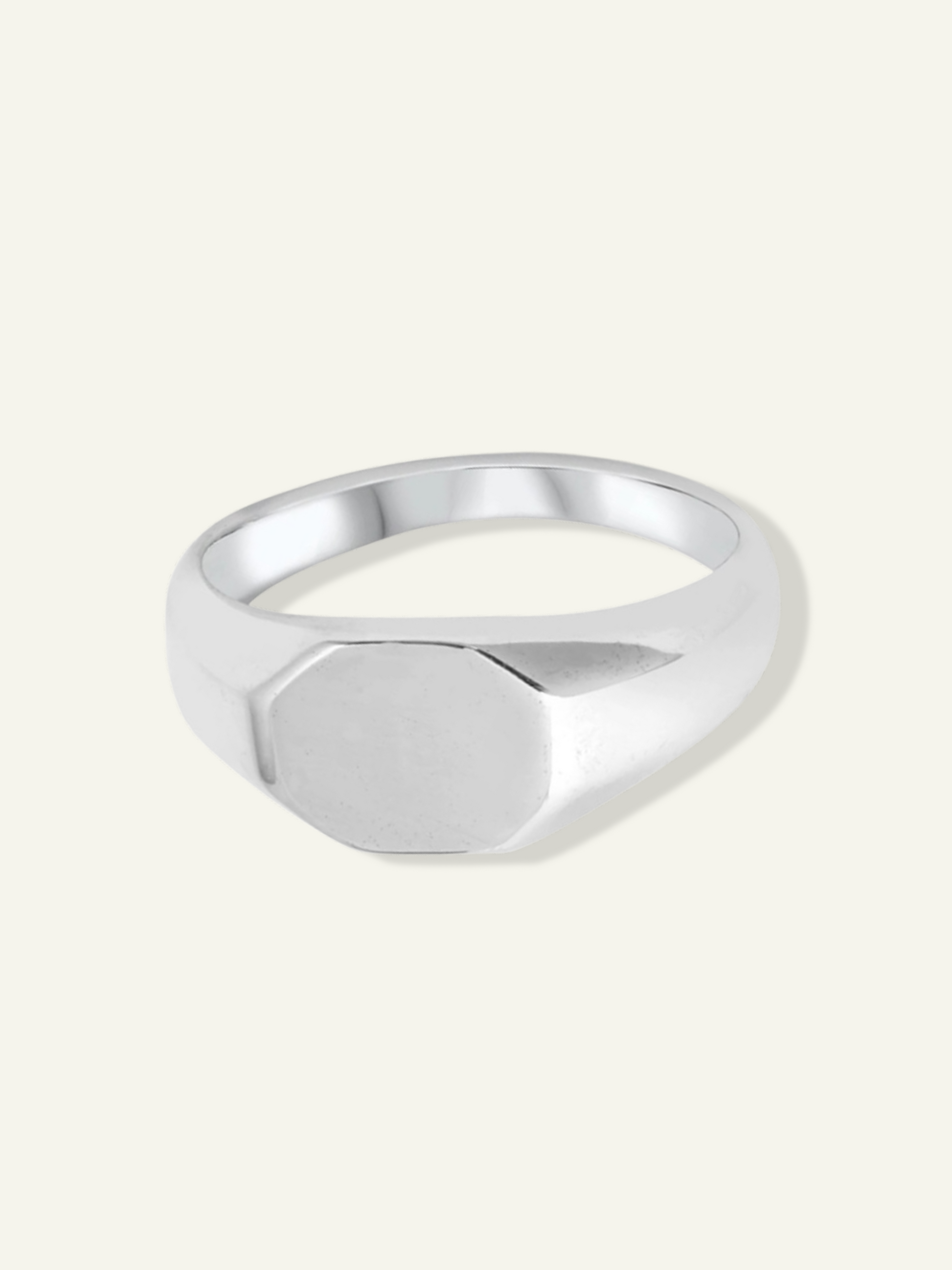 Silver octagon signet ring for men – polished minimalist statement jewelry