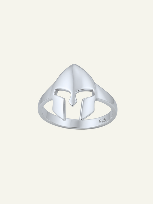 Silver Spartacus helmet ring for men – 18mm wide warrior-style jewelry, 925 Silver Spartan Helmet Ring, goldnboys, mens ring.