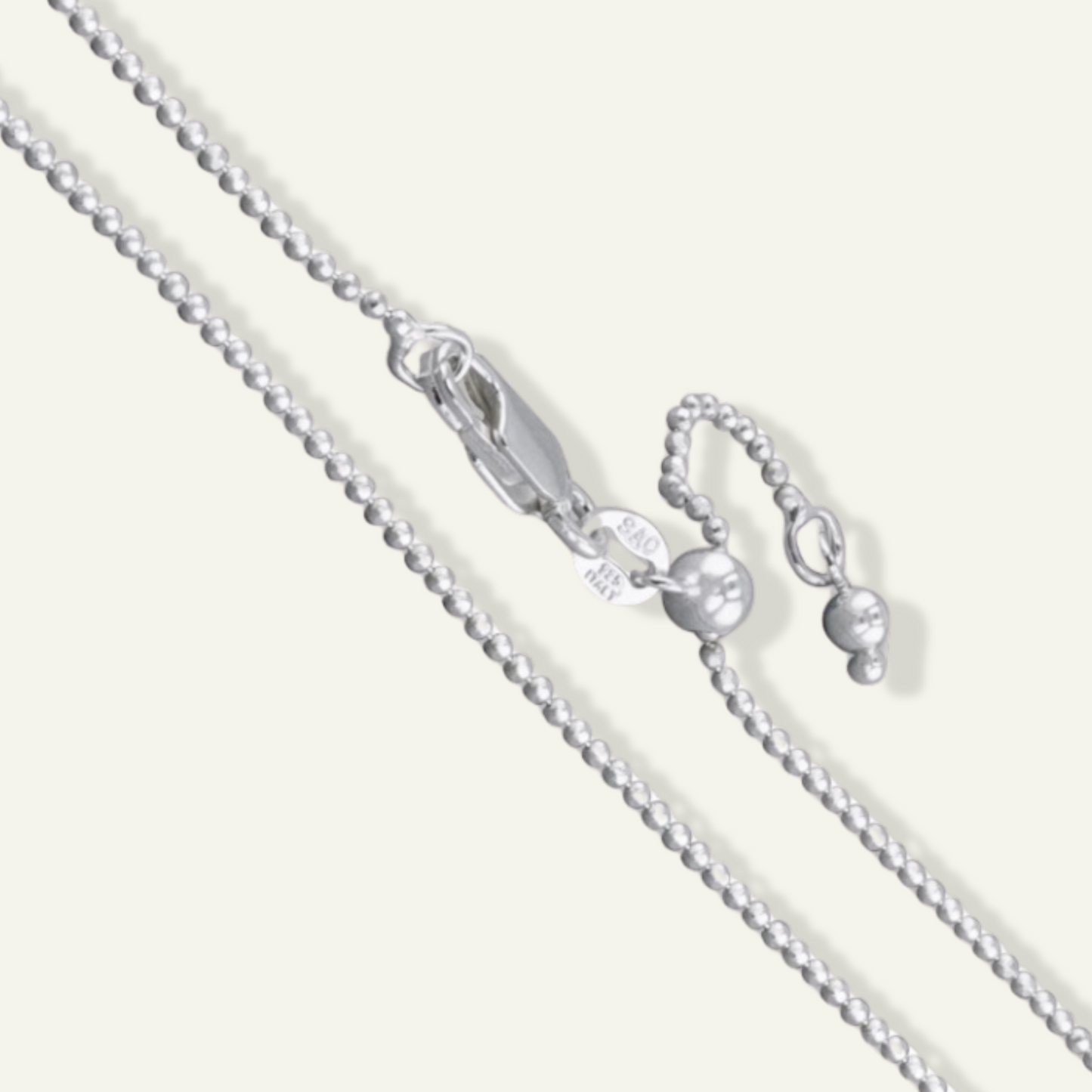 1.1mm - Sterling Silver bead Adjustable Chain Necklace, silver chains, 925 Sterling Silver bead Adjustable Chain Necklace, made in Italy chains, real silver chains, goldnboys, real gold unreal prices.