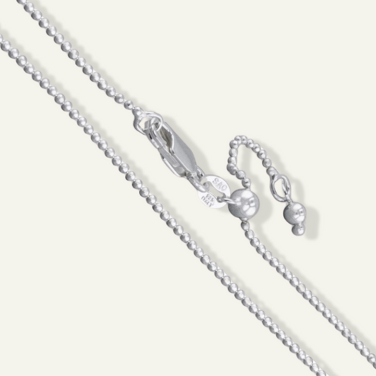 1.1mm - Sterling Silver bead Adjustable Chain Necklace, silver chains, 925 Sterling Silver bead Adjustable Chain Necklace, made in Italy chains, real silver chains, goldnboys, real gold unreal prices.