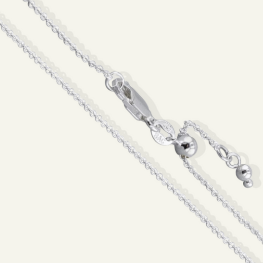 Sterling Silver 1.4mm Cable Adjustable Chain Necklace (22" or Shorter), solid silver chains, adjustable silver chain for men, 
Adjustable silver chain for women,
unisex adjustable silver chains,
goldnboys,
real gold unreal prices.