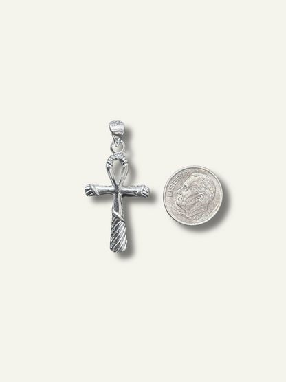 Silver Fashion Oxidized Egyptian Ankh Pendant