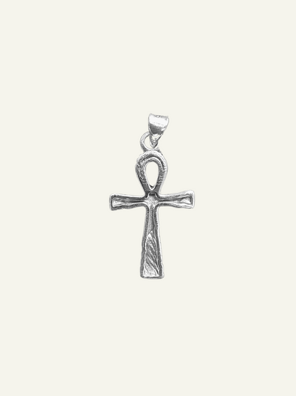 Silver Fashion Oxidized Egyptian Ankh Pendant