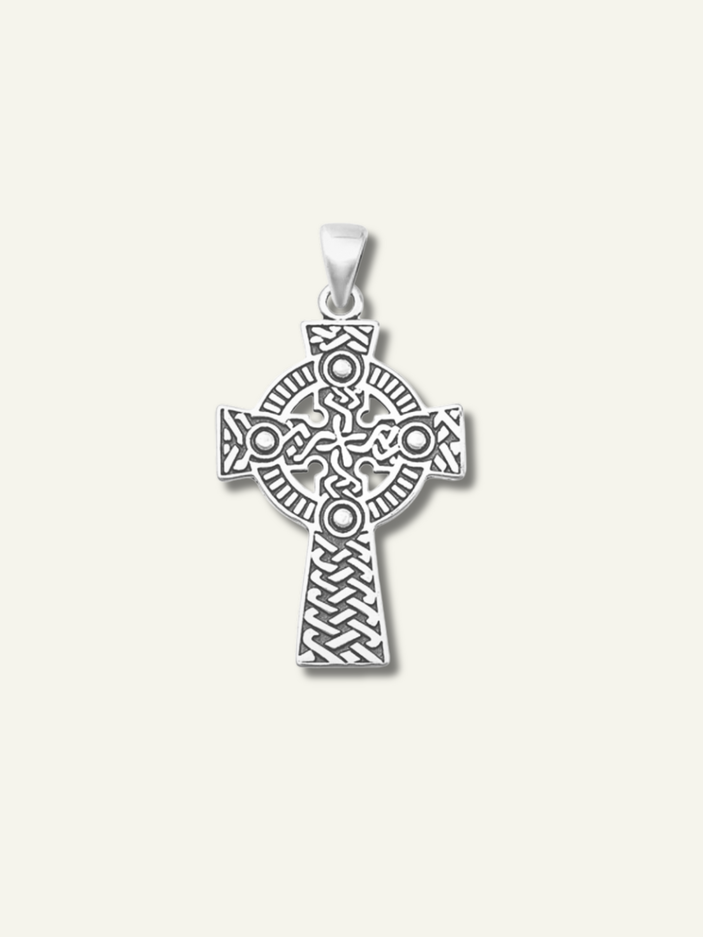 Silver Celtic Cross Oxidized Pendant
