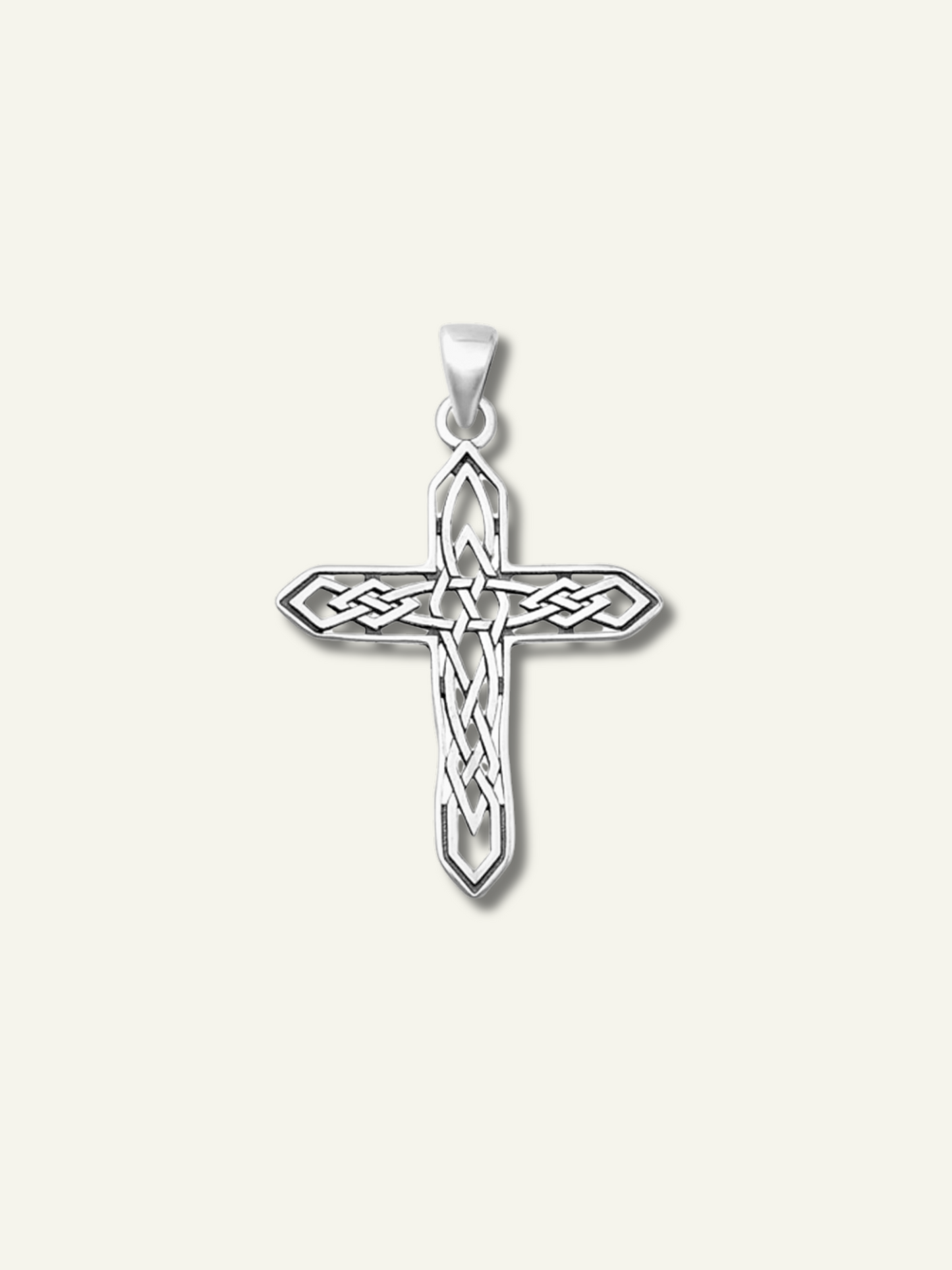 Silver High Polished Celtic Cross Pendant