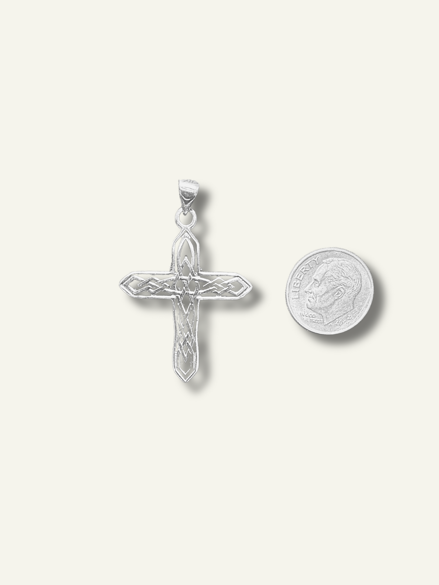 Silver High Polished Celtic Cross Pendant
